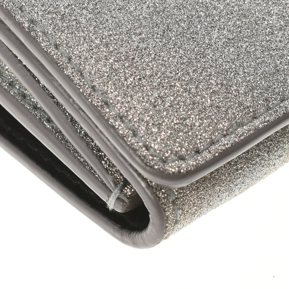 BALENCIAGA Wallet Compact Silver Calfskin Leather Tri fold - Picture 4 of 12